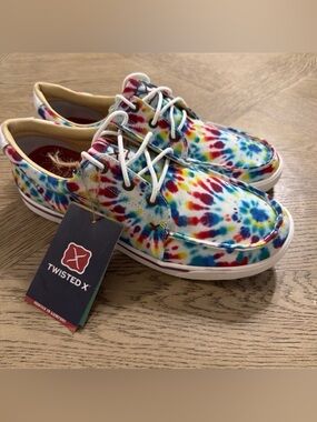 Twisted X Kicks Womens Size 9.5 Sneakers Shoes Multi Tie-Dye Moc Toe WCA0037